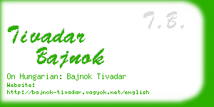 tivadar bajnok business card